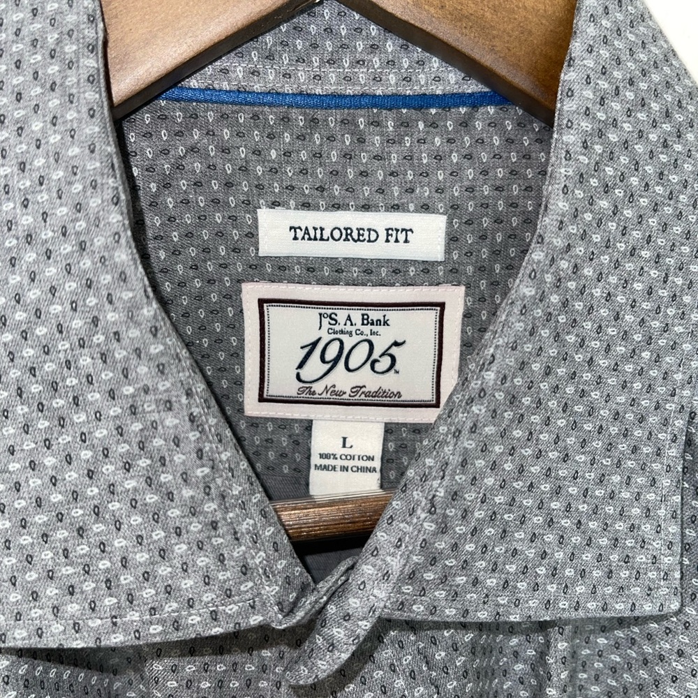 JoS A Bank mens dress shirt.  Always pressed and no issues